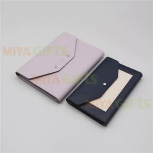Personal logo PU Portfolio Organizer Clutch Gold Foil logo Padfolio Opening for Lady and <strong>Men</strong> Soft Writing Pad Cover - Product Image 3
