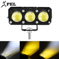 PEL 3 LEDS 60W Phare antibrouillard pour moto en aluminium blanc et jaune, projecteur pour moto