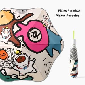 Paraguas Automático 6K con Esquinas Redondeadas Anti-Rotura para Niños y Niñas, Doble Uso, Protección Solar para Días Soleados y Lluviosos, Moderno - Product Image 1