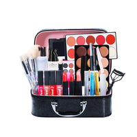 Kit de maquillage tout-en-un, ensemble cosmétique, fard à paupières, rouge à lèvres, anticernes, fond de teint, étui pour pinceaux, pour salon de beauté