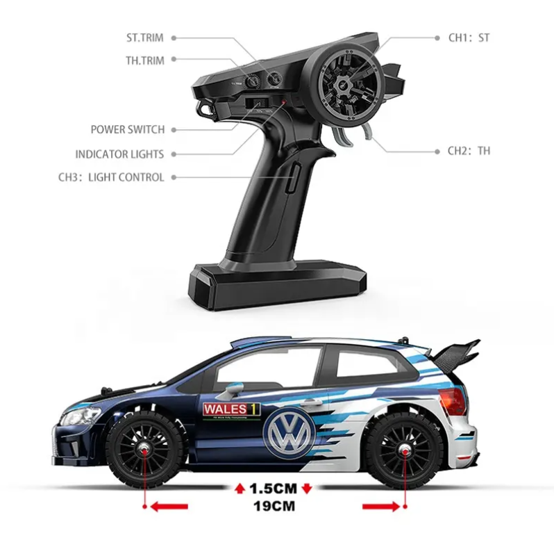 Carro RC MJX Hyper Go 14304 4WD 1/14 até 55KM/H - Off-Road Azul