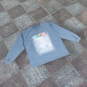 Sudadera de Hombre Estilo Hip-Hop, Cuello Redondo, Estampado con Lavado Ácido, 100% Algodón, Corte Holgado - Product Image 3