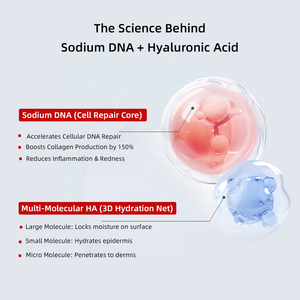 Ampoule de 5 ml de sérum PDRN ADN de saumon, acide hyaluronique et cellules souches de pomme, apaisante et rajeunissante, de qualité médicale, pour massage au roller - Product Image 3