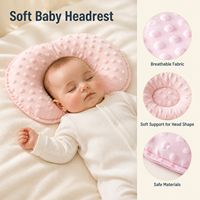 Oreiller de tête pour nouveau-né personnalisé, doux, respirant, rembourrage en coton, amovible, lavable, oreiller de sommeil pour nouveau-né