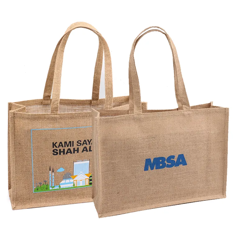Оптовая продажа, многоразовая вместительная Бакалейная Брезентовая сумка из мешковины для покупок, джутовые сумки с индивидуальным логотипом
