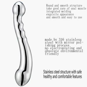 Énorme et lourde <span class=keywords><strong>baguette</strong></span> en métal pur G Spot de qualité médicale <span class=keywords><strong>316</strong></span> <span class=keywords><strong>baguette</strong></span> de massage en acier inoxydable poli, jouets en métal à double gode d'élégance - Product Image 2