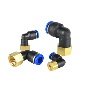 Zonye Plf Internal Thread Elbow Fitting Quick Connect Brass Plastic Pneumatic Hose <b>Adapter</b> L Type 8 10 12 Mm - Product Image 5