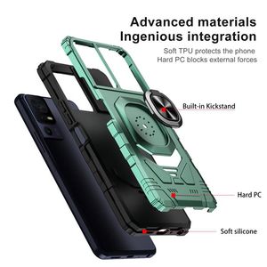 360 soporte de anillo de Metal a prueba de golpes armadura magnética <span class=keywords><strong>funda</strong></span> de teléfono para <span class=keywords><strong>TCL</strong></span> <span class=keywords><strong>305I</strong></span> ION Z X 40R 40XL XE SE 5G 403 405 406 408 Sharp Aquos V6 - Product Image 3