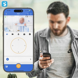Moniteur bébé caméra 5.0 pouces écran prend en charge la connexion 4 caméras conversation bidirectionnelle Vision nocturne 3050mAh WIFI bébé moniteur avec APP - Product Image 4