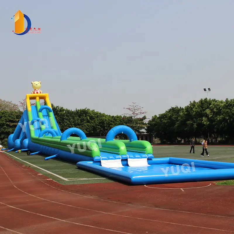 अनुकूलित उच्च गुणवत्ता पूल के साथ inflatable स्लाइड भूमि पानी पार्क के लिए बच्चों और वयस्क