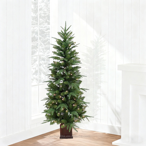 4FT Pre-lit Artificial Potted Christmas <b>Tree</b> with LED <b>Lights</b> for Home Hotel Porch Entryway Holiday Party Decoration - Product Image 5
