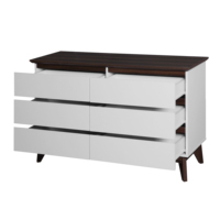 Meuble à tiroirs en bois blanc à 6 tiroirs pour salon moderne