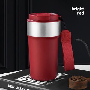 Business Eco-Friendly 17Oz/510Ml Stainless Steel Vacuum Insulated Travel Coffee Tumbler Mug Cup With <b>Rope</b> Strap for Office Use - Product Image 5
