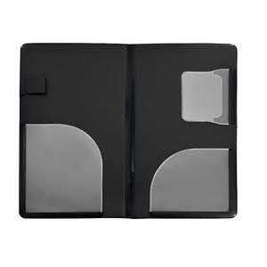 Presentador de Comandas Personalizado con Logotipo, con Bolsillo para Tarjetas de Crédito de Vinilo Transparente Castellano, Material de Cuero PU - Product Image 1