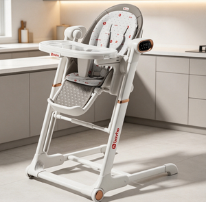 Chaise haute bébé portable et pliable, modèle HWTT 420, matériau APS, pour enfant de 2 ans, plateau repas amovible, conception de sécurité à 5 points. - Product Image 1