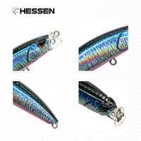 Leurre de pêche flottant de surface, type Wobbler Crankbait, 75mm 10g, Minnow sans ailettes, avec sonnette, nageur de surface, effet flottant, pour poissons de mer
