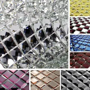 Modern Style Flashy Crystal Glass Mirror Glitter Tile Kitchen Mosaic
