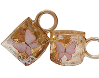 Mug en verre à double paroi anti-fuite sans BPA avec logo personnalisé, motif papillon féerique, design nœud papillon mignon pour le petit-déjeuner des enfants