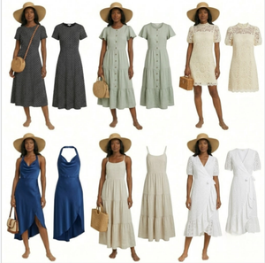Vestido de Verano Ligero sin Mangas para Mujer, Ropa de Oficina para Uso Diario, Estilos Variados, Envío Combinado - Product Image 1