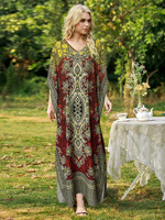 Robe ample grande taille pour les vacances à la plage, imprimé moyen-oriental, polyester respirant, robe musulmane burqa pour femmes