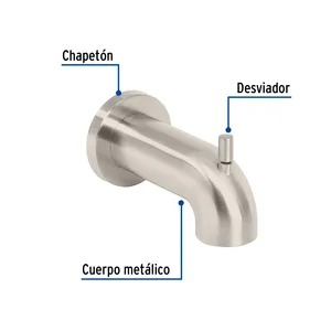 Master con 12 Unidades Salida de bañera con desviador, satén, ELEMENTO FOSET - Product Image 2
