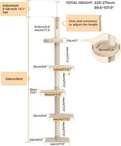 Condominio de árbol rascador de escalada para <span class=keywords><strong>gatos</strong></span> con raspadores y cama de montaje en pared grande de lujo moderno personalizado de fábrica - Product Image 6