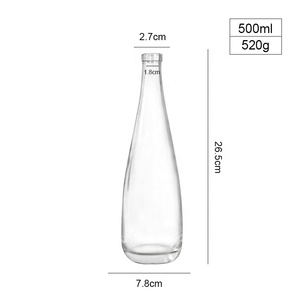 Oferta de fábrica Super Flint Vacío 330ml 500ml Botella de vidrio para whisky Brandy y Vodka Botellas de vino con corcho - Product Image 3