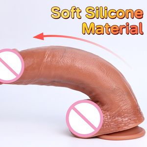 قضيب اصطناعي واقعي من السيليكون مع كأس شفط قوي، تصميم منحني لتحفيز نقطة G، تصميم واقعي للنساء والرجال والأزواج، لعبة للبالغين آمنة للجسم - Product Image 4