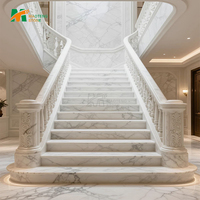 MT STONE - Vente Flash - Quartzite du Brésil - Pierre Naturelle - Marbre Pandora - Marbre Beige - Carreaux d'Escalier - Escalier rétroéclairé