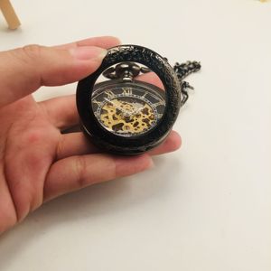 Factory Direct Sales <b>Silver</b> Alloy Mechanical <b>Pocket</b> <b>Watch</b> <b>Chain</b> Vintage Self-Winding 47mm Dial No Waterproof Gift for - Product Image 5