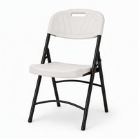 Chaise pliante moderne en plastique avec structure en fer, robuste, empilable, portable, pour extérieur, salle à manger, camping, pique-nique, jardin, terrasse