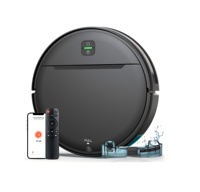 Robot aspirateur et serpillière 3000Pa avec navigation laser gyroscopique, application Wi-Fi et base de recharge automatique pour le nettoyage programmé des poils d'animaux pièce par pièce
