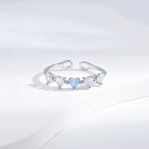 wholesale plata 925 sterling <b>silver</b> <b>opal</b> Minimalist <b>ring</b> summer Everyday Wear cheap lady Gemstone adjustable natural stone <b>rings</b> - Product Image 2