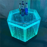 Panneau à bulles d'eau en acrylique, table/bureau de réception incurvée par led, acrylique, moderne et sur mesure