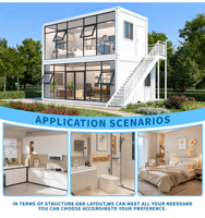 Maison préfabriquée pliable à deux étages, conteneur pliable à montage rapide