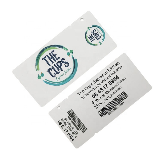 Customized Printed Barcode PVC Combo Card Plastic Supermarket 2-up Loyalty Member Key Tag Card