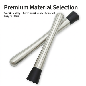 304 Stainless Steel Bar Muddler with Diamond Head, Ergonomic Cocktail Muddler Tool for Fruit Drinks & Bar Tools Accessories - Product Image 4