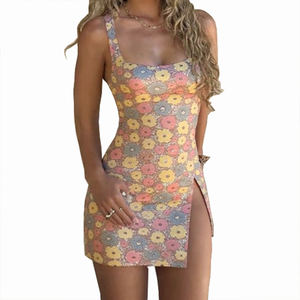 Vestido Mini Casual Elegante <span class=keywords><strong>de</strong></span> Primavera/Verano, Personalizado, <span class=keywords><strong>de</strong></span> Alta Calidad, Sin Mangas, con Tirantes Finos, Estampado Floral con Lentejuelas, para <span class=keywords><strong>Vacaciones</strong></span> - Product Image 2