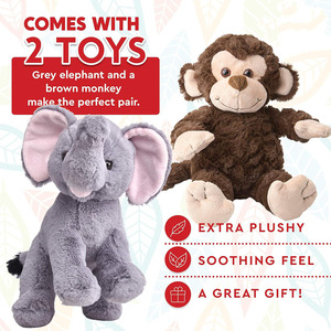 Voi Khỉ Thú Nhồi Bông Mềm Đồ Chơi Sang Trọng Dễ Thương Cuddly Bạn Bè Món Quà Tuyệt vời Phục Sinh Sinh Nhật Thú Nhồi Bông Mà Không Làm Đầy - Product Image 2