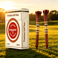 10000 Tees de golf en bois de luxe, réutilisables, dorés, à rayures aluminium, sexy, avec couronne, en forme de boîte d'allumettes, personnalisés, en plastique, en gros
