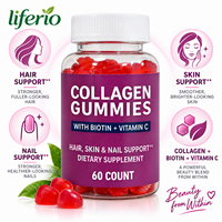 Gummies de Collagène Marque Blanche 60 Unités – Collagène, Biotine, Vitamine C – Complément Alimentaire Quotidien pour la Beauté et la Nutrition à Base de Plantes