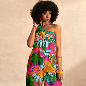 Mono Halter con Estampado Floral Bohemio para Mujer, Sin Mangas, Largo, Transpirable, para Primavera, Verano y Playa - Product Image 1