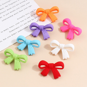Dễ Thương Đầy Màu Sắc Bow Knot Trang Trí Nút Bowknot Nhựa Chân Nút Cho Trẻ Em - Product Image 1