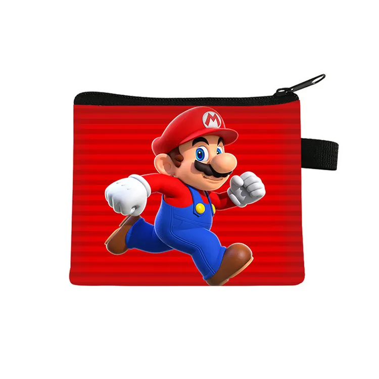 Y0016 Mario Brothers, almacenamiento de poliéster, bolsas portátiles para bolígrafos y llaves para niños, billetera de regalo para estudiantes, monedero, bolsa Mario Bros