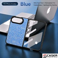 Coque de protection arrière scintillante pour iPhone pliable Duo, effet irisé, protection intégrale anti-chute, vente en gros