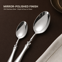 Ensemble de couverts en acier inoxydable 304, manche en forme de larme, 6 pièces, poli miroir, qualité alimentaire, réutilisable pour les mariages, les banquets, la maison et la cuisine