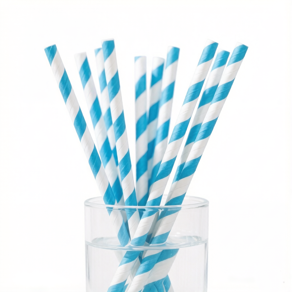 Paper Straws Disposable Printed Pattern Decorative Wedding Baby Shower Party Favor Paper Straws