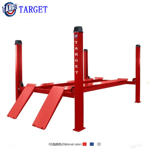 Lift parkir mobil Manual empat tiang yang sangat populer di Kanada sistem lepas sisi tunggal dengan kapasitas angkat 4000kg bersertifikat CE - Product Image 1