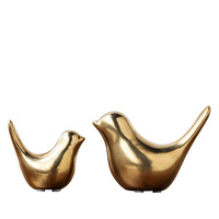 Vente chaude Céramique Artisanat Or Oiseau Ensemble Céramique Petits Oiseaux pour La Décoration De La Maison