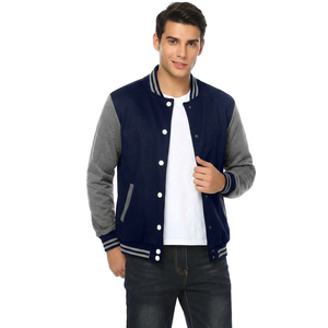 Full Sleeves High Quality Wholesale Best Design <b>Men</b> Varsity Jacket Slim Fit Plain Blank Jackets OEM Serviced <b>Men</b> Jackets - Product Image 1